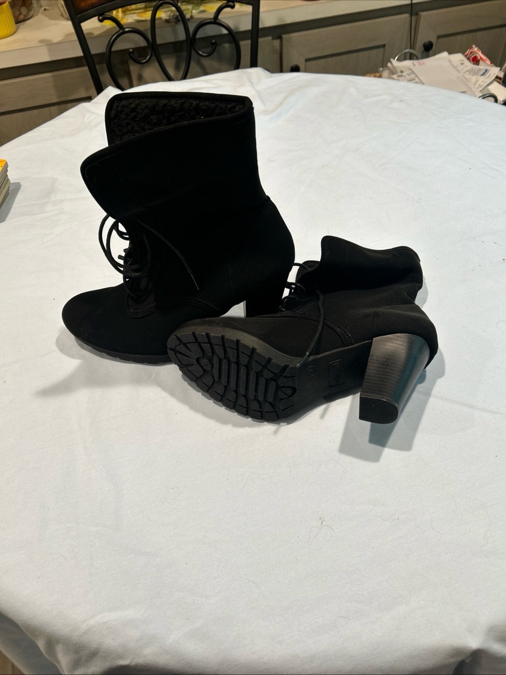 White Mountain Black Zip Up Heeled Ankle Booties